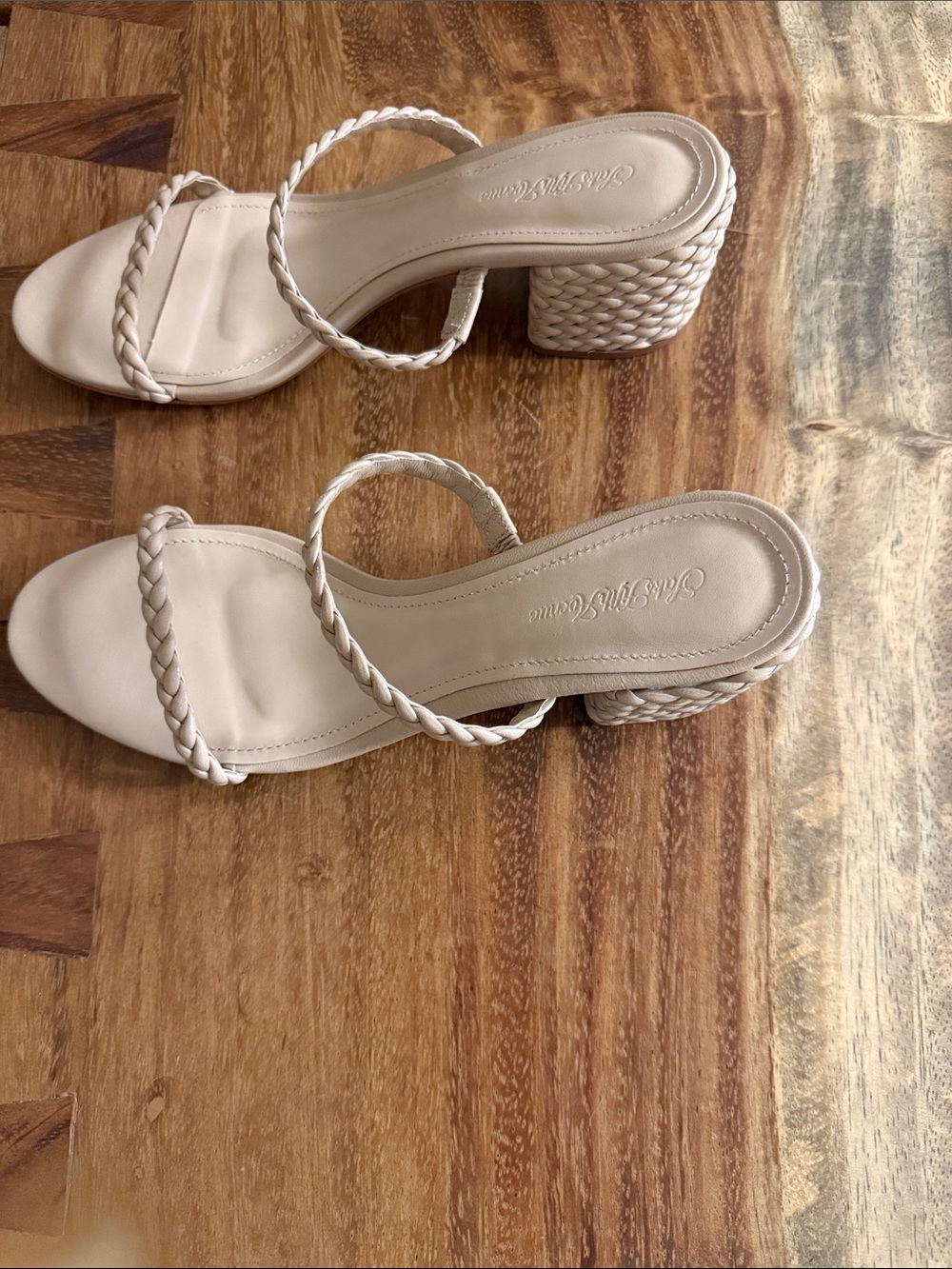 Saks Fifth Avenue Braided Double-Strap Sandals in Cream**Narrow*** - Picture 2 of 4
